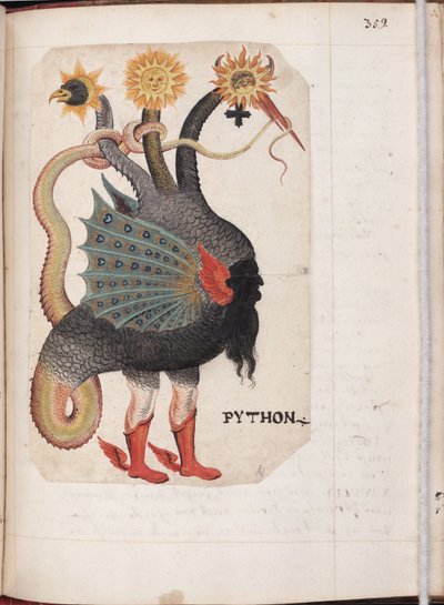 Python from: Alchemical and Rosicrucian Compendium, ca 1760 by German Master