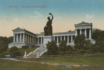 Bavaria statue and Ruhmeshalle, Munich by German Photographer