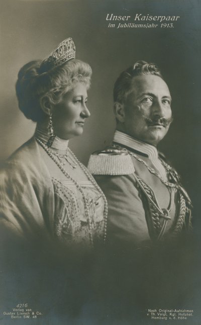 Kaiser Wilhelm II and Empress Augusta Victoria of Germany in Their Silver Jubilee Year by German Photographer