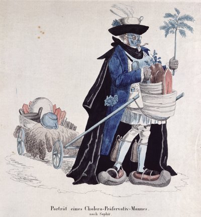 A man protected against cholera during the epidemic of 1832 by German School