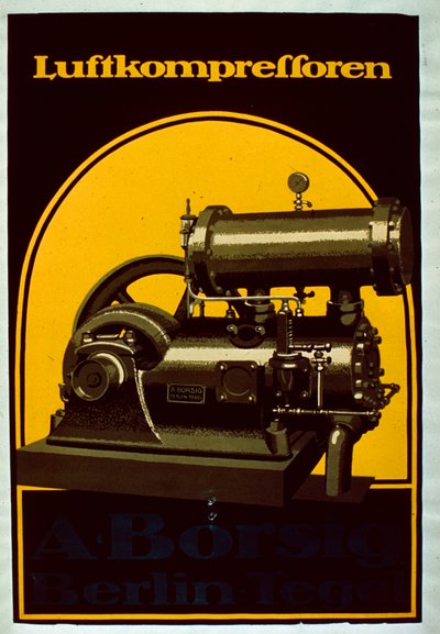 A poster for a German compressor Luftkomprefforen by German School
