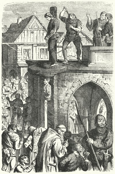 A public flogging in Germany during the reign of the Holy Roman Emperor Maximilian I (engraving) by German School