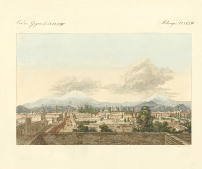 A view of Mexico and of the farther surroundings of that town by German School