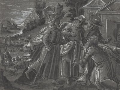 Abraham Entertaining the Angels by German School