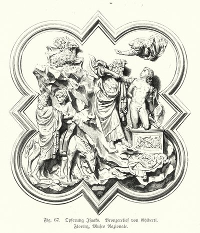 Abraham Offering Up His Son Isaac for Sacrifice, Bronze Relief by Lorenzo Ghiberti by German School