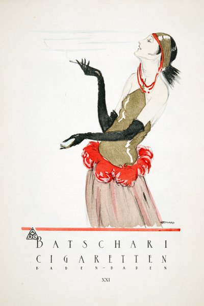 Advertisement for Batschari Cigarettes, from Styl, published 1922 by German School