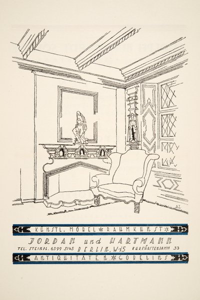 Advertisement for Jordan und Hartmann, from Styl, pub.1922 by German School