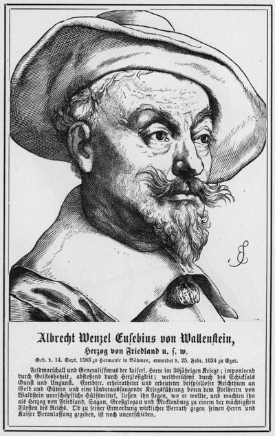 Albrecht Wenzel Eusebius von Wallenstein, Duke of Friedland (engraving) by German School