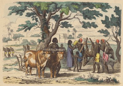 Ancient Egyptian Farmer and Hunters by German School
