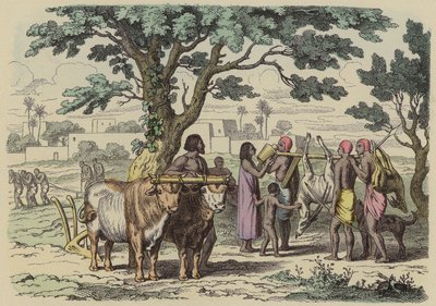 Ancient Egyptian Farmer and Hunters by German School