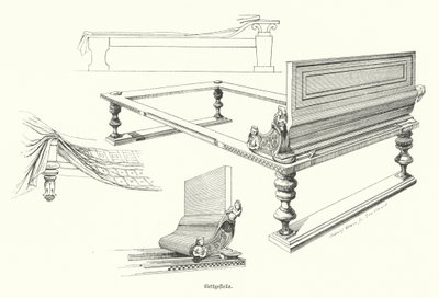 Ancient Greek bedsteads by German School