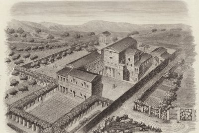 Ancient Greek Country House in Al-Barah, Syria. Illustration for Bilder-Atlas by German School