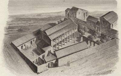 Ancient Greek houses in Moudleja, Syria (Illustration for Bilder-Atlas) by German School