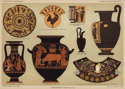 Ancient Greek Polychrome Vases by German School