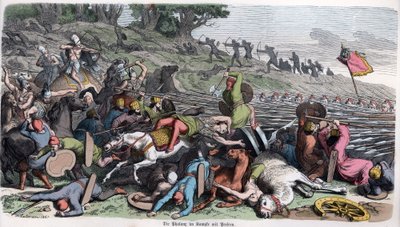 Ancient History. Macedonia. Macedonian Phalanx Fighting the Persians by German School