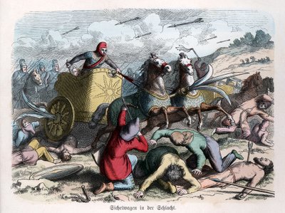 Ancient History. Persia. War Chariot with Sickles in Their Wheels by German School