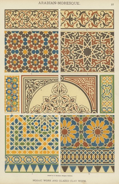 Arabian-Moresque, Mosaic Work and Glazed Clay Work by German School