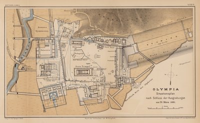 Archeological map of Olympia by German School