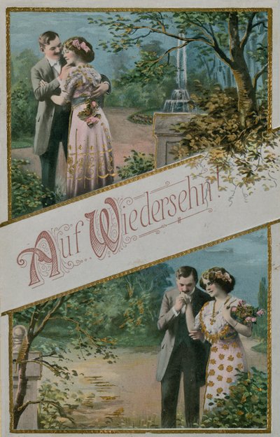 Auf Wiedersehn greeting card, 1913 by German School