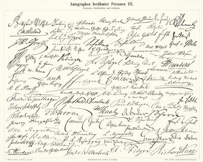 Autographs of Famous People: German Writers and Scientists by German School