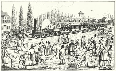 Bavarian Ludwig Railway between Nuremberg and Furth by German School