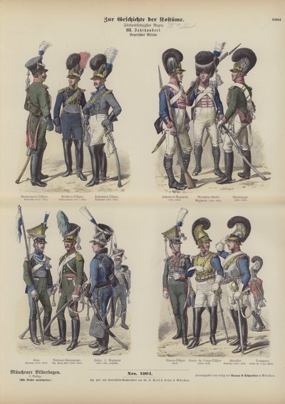 Bavarian Military Uniforms, Early 19th Century by German School