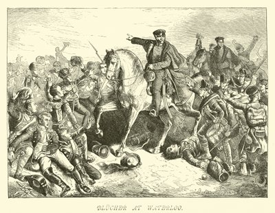 Blucher at Waterloo by German School