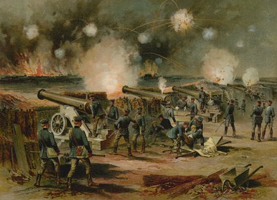 Bombardment of Strasbourg, Franco-Prussian War, 1870 by German School