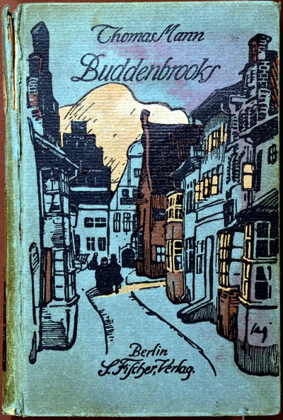 Book cover for Buddenbrooks by Thomas Mann, published by S. Fischer, Berlin, 1917 by German School