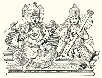 Brahma and Saraswati by German School