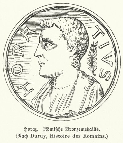 Bronze medal depicting the Roman poet Horace by German School