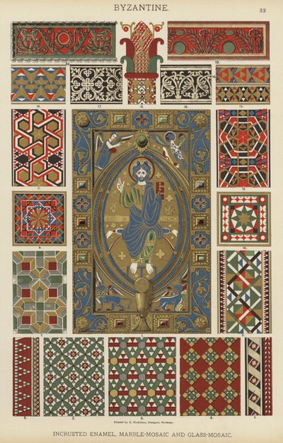 Byzantine, Incrusted Enamel, Marble-Mosaic and Glass-Mosaic by German School