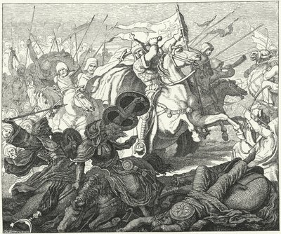 Charles Martel at the Battle of Poitiers, 732 by German School
