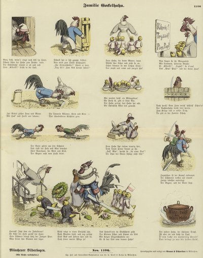 Chicken Family by German School