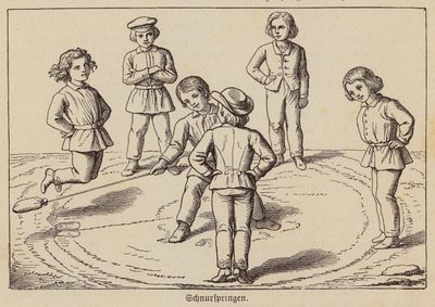 Children Playing a Rope Jumping Game by German School