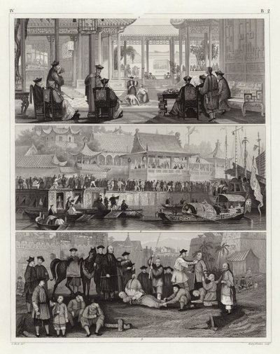 Chinese scenes (engraving) by German School