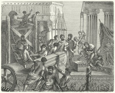 Construction of a temple on the Acropolis, Athens by German School