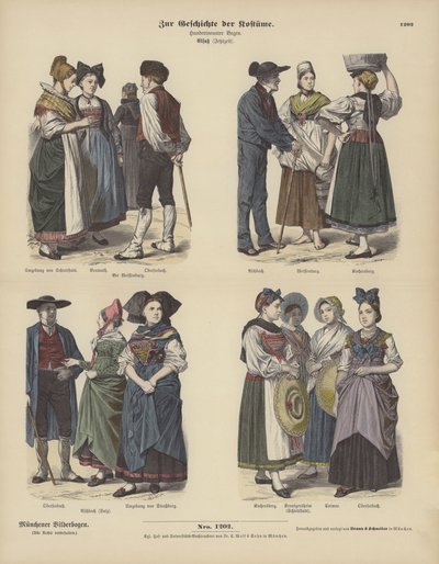 Costumes from Alsace by German School