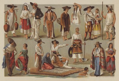 Costumes in Mexico by German School