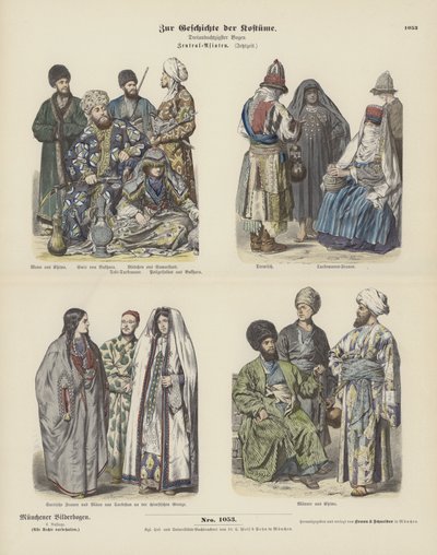 Costumes of Central Asia, Late 19th Century by German School