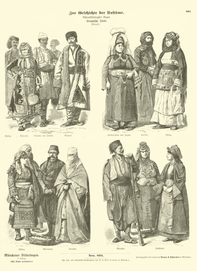 Costumes of Ottoman Turkish Europe, Late 19th Century by German School