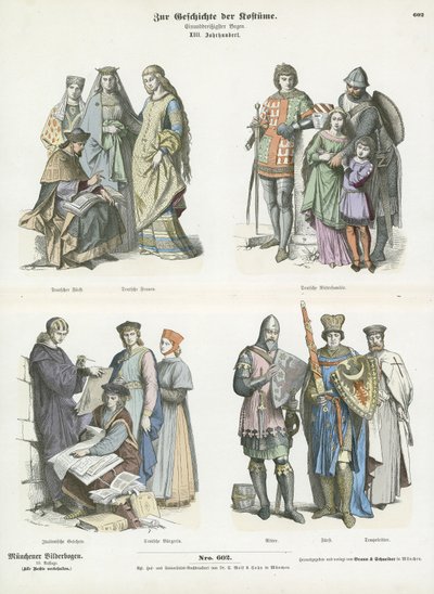Costumes of the 13th Century by German School