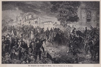 Crown Prince Frederick of Prussia at the Battle of Woerth, France, Franco-Prussian War by German School