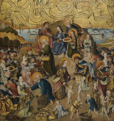 The Miracle of Five Loaves and Two Fish by German School