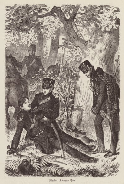 Death of German poet and soldier Theodor Koerner by German School