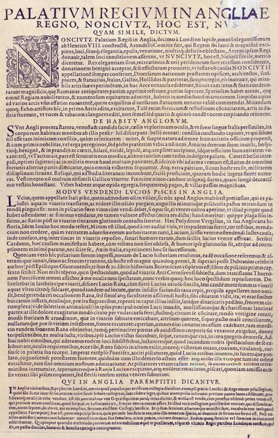 Description of the Palace of Nonesuch, English people, their appearance and customs, manner of selling fish in England and description of the system of apprenticeship, 1598 by German School