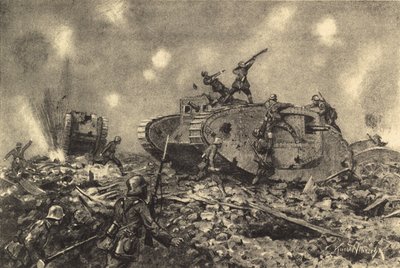 Destruction of English Tanks by German Forces by German School