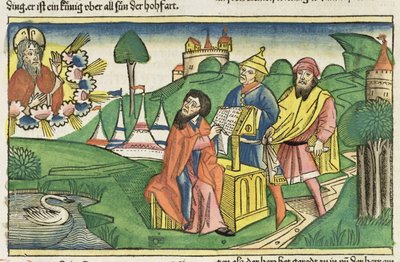 Deuteronomy: Frontispiece in which God makes the Laws, from the Nuremberg Bible by German School