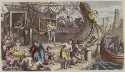 Disembarkation of animals to be used in the Roman games by German School