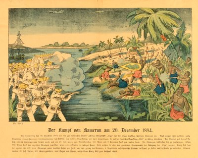 Duala Uprising in German Cameroon, with the SMS Olga in the Background, 20 December 1884 by German School
